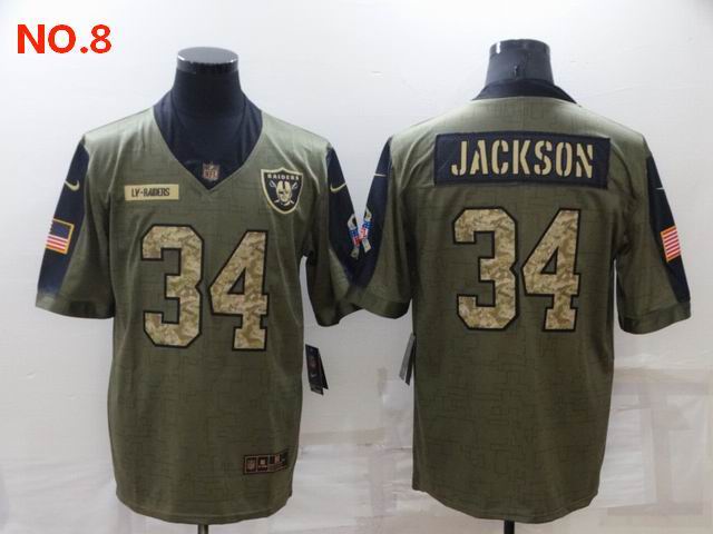 Men's Las Vegas Raiders 34 Bo Jackson Jersey NO.8;